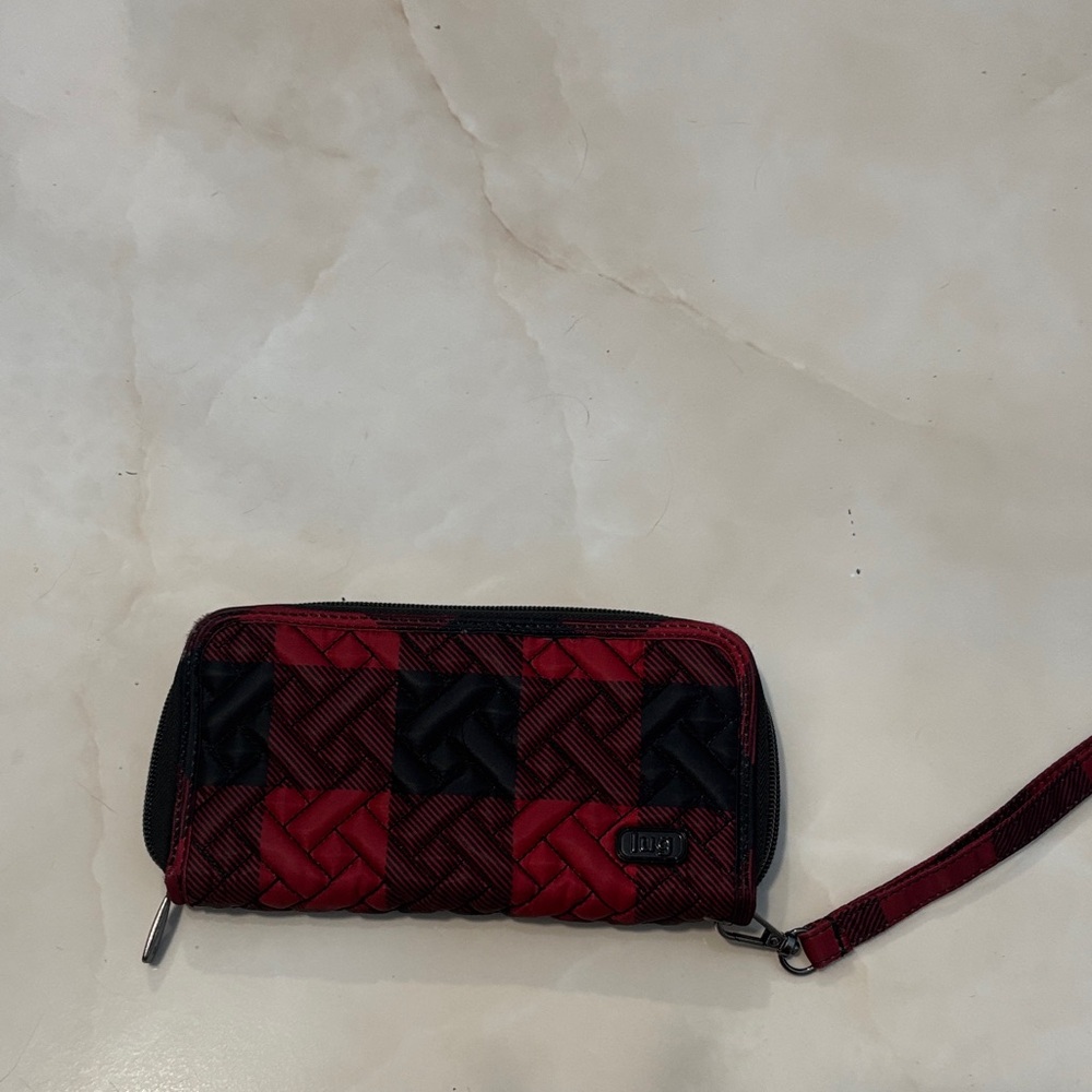 Lug Red/Black Buffalo plaid RFID wallet